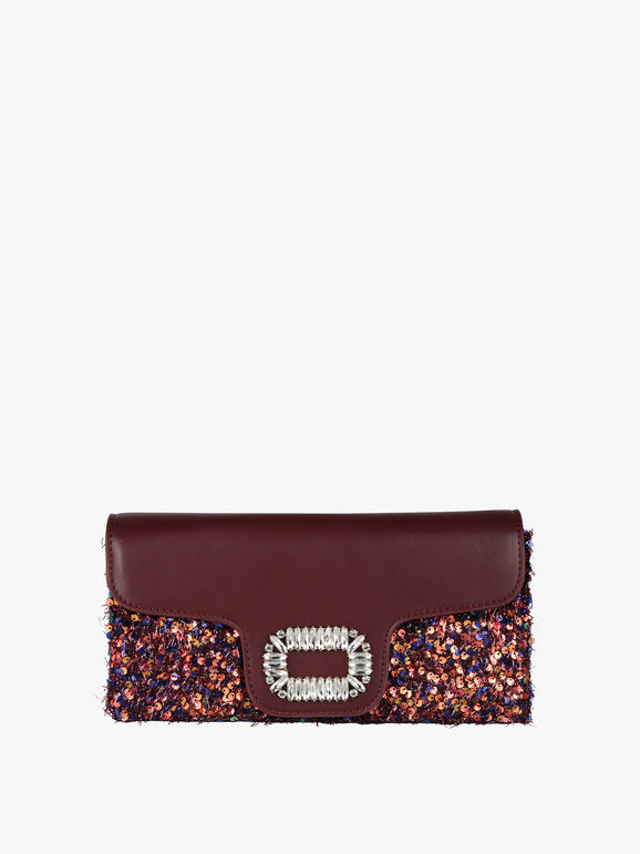 Pochette gioiello con paillettes - bordeaux Solada