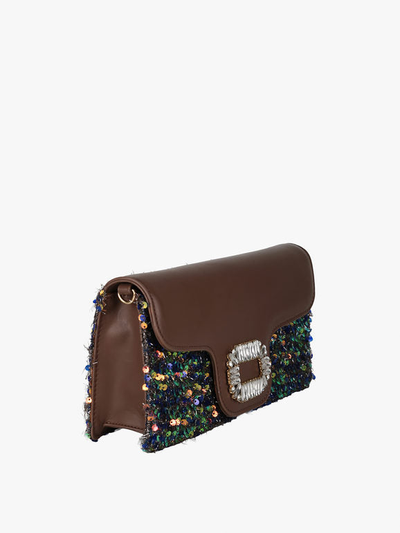 Pochette gioiello con paillettes - khaki Solada