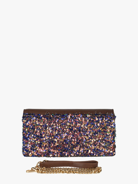 Pochette gioiello con paillettes - khaki Solada