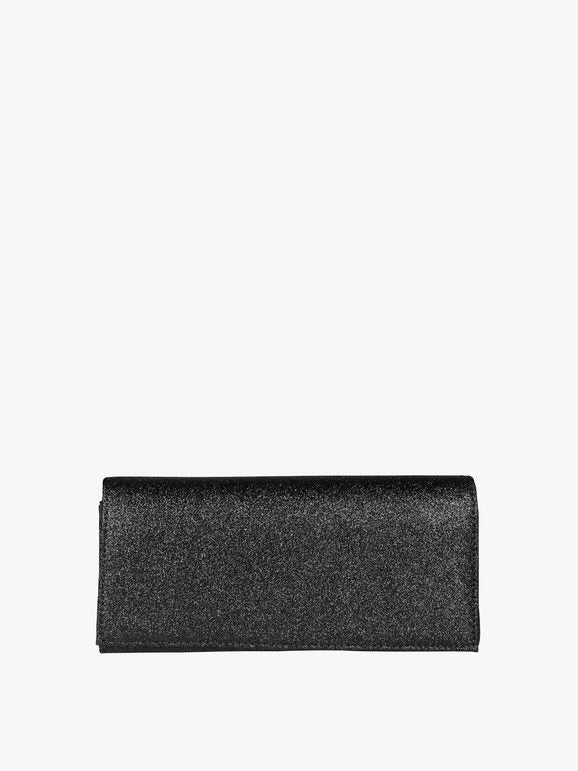 Pochette rigida rettangolare con glitter Solada