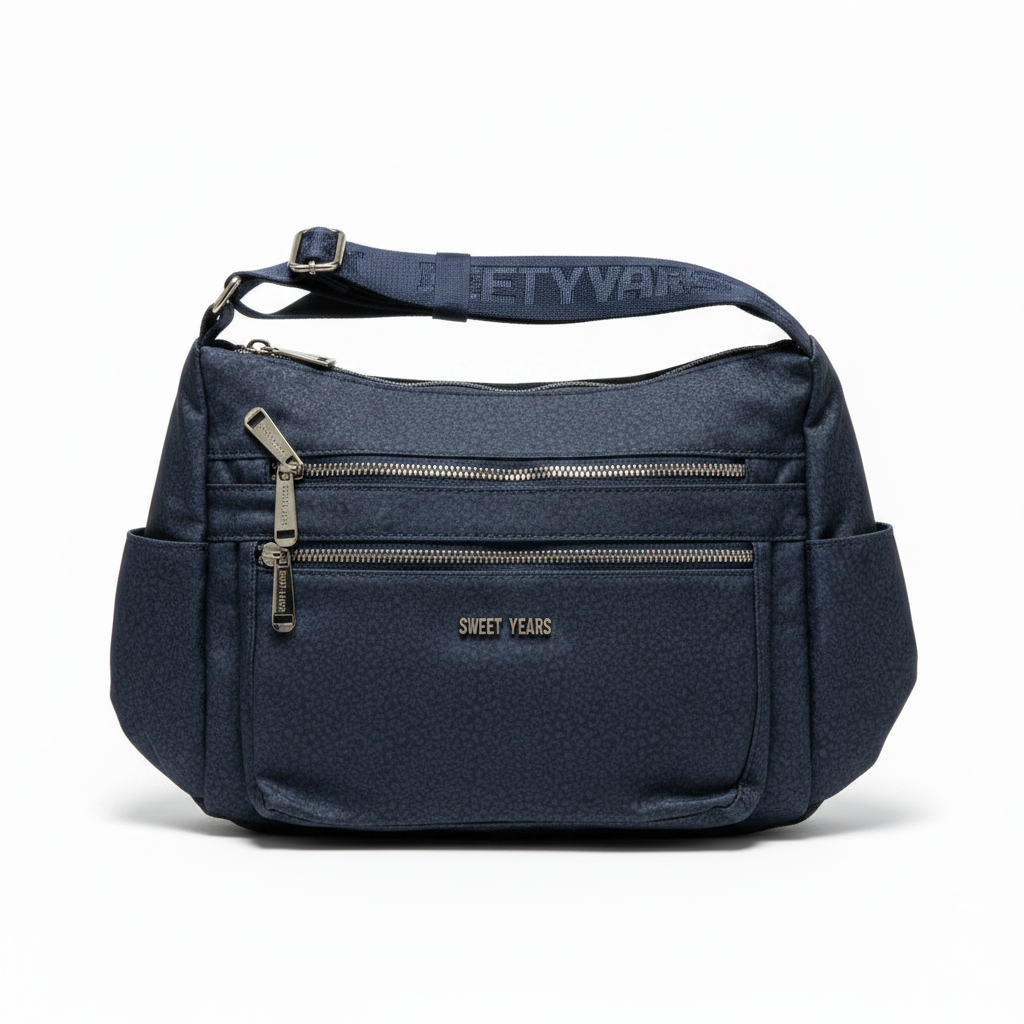 Tracolla Sweet Years blu navy fantasia, vista frontale