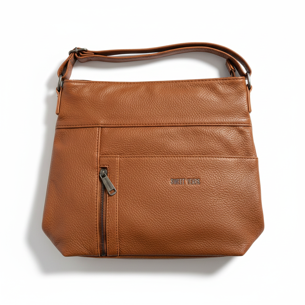Borsa hobo Sweet Years cognac, vista frontale