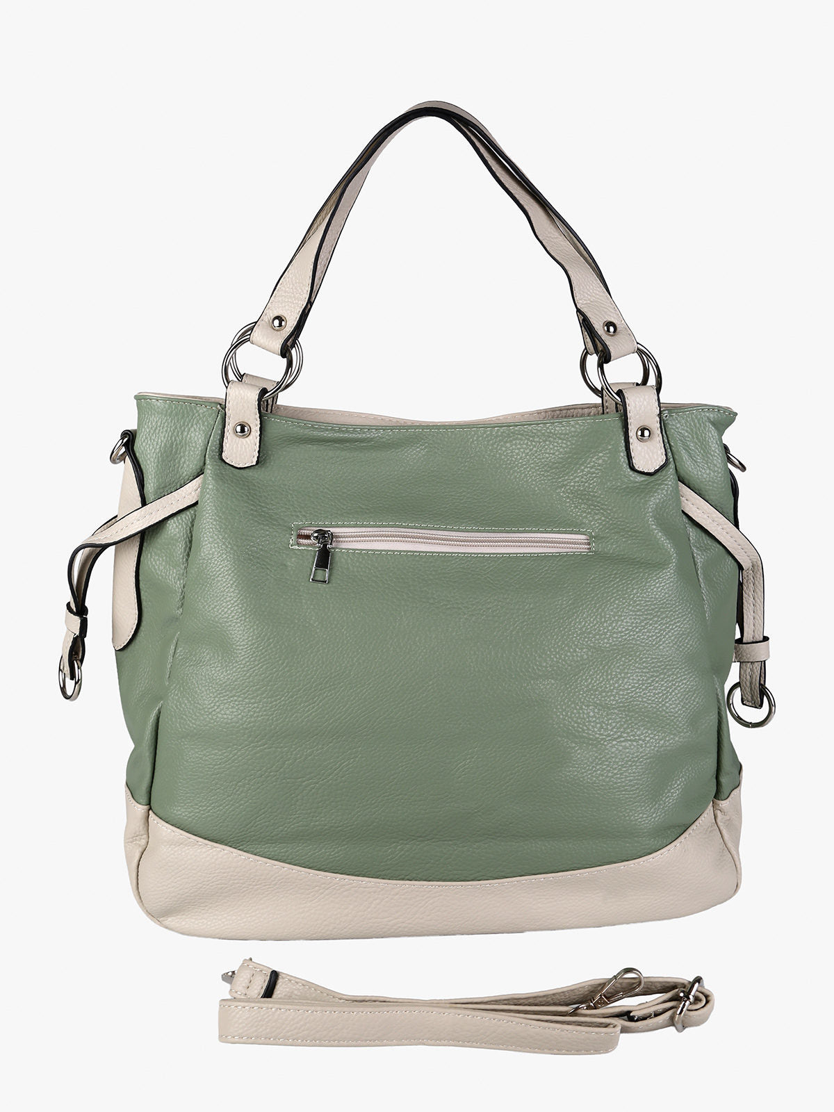 Borsa a spalla bicolore Solada acquamarina, retro