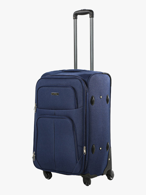 Valigia media 4 ruote semirigida in tessuto - blu scuro R.Leone