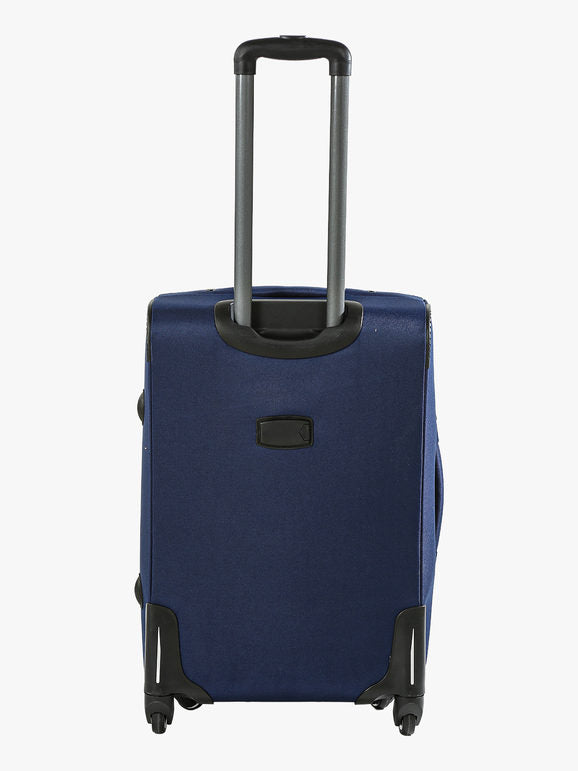 Valigia media 4 ruote semirigida in tessuto - blu scuro R.Leone