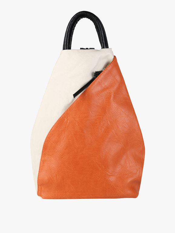 Zaino in ecopelle bicolore - arancione Solada