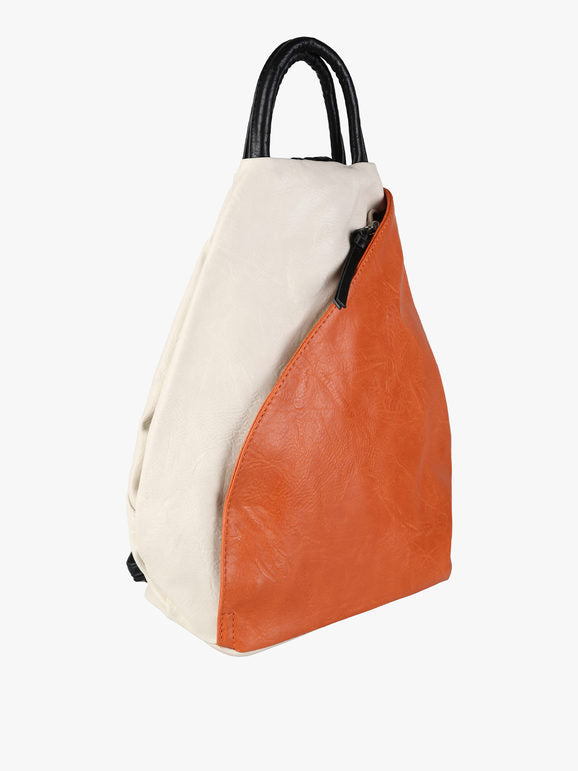 Zaino in ecopelle bicolore - arancione Solada