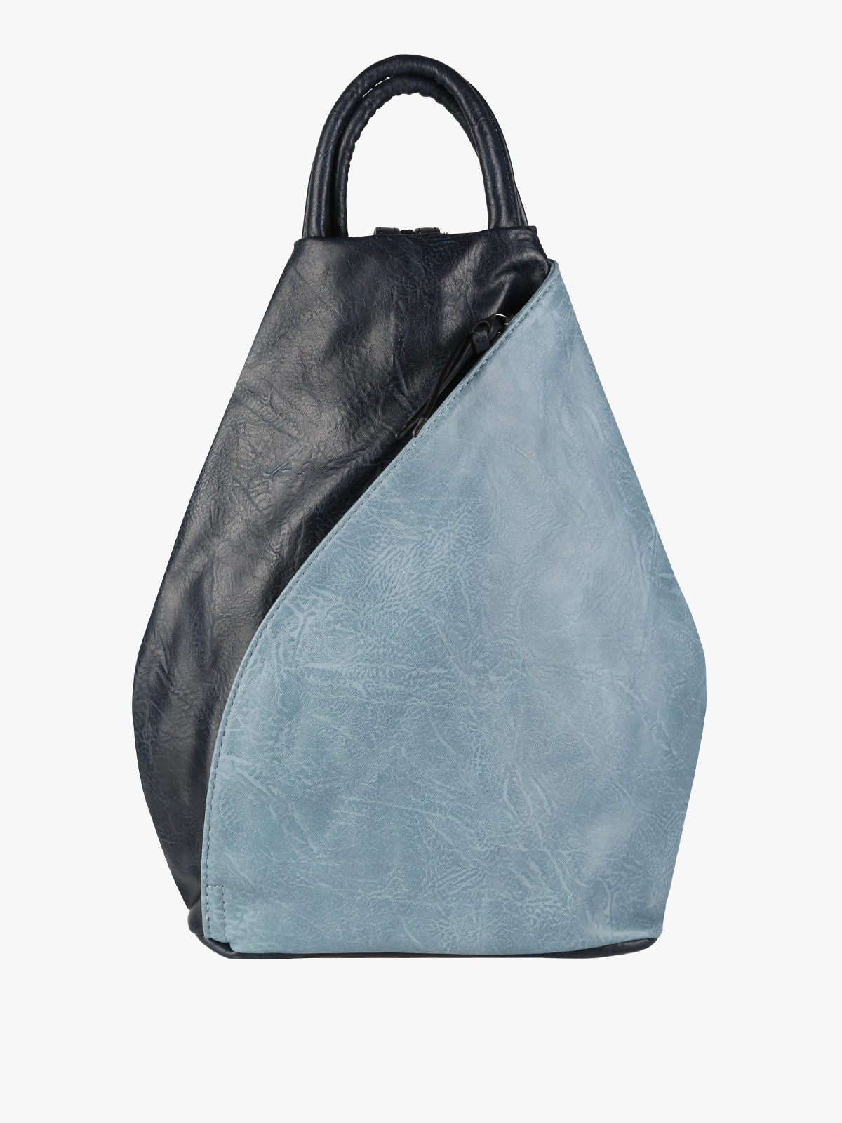 Zaino in ecopelle bicolore Solada — Azzurro