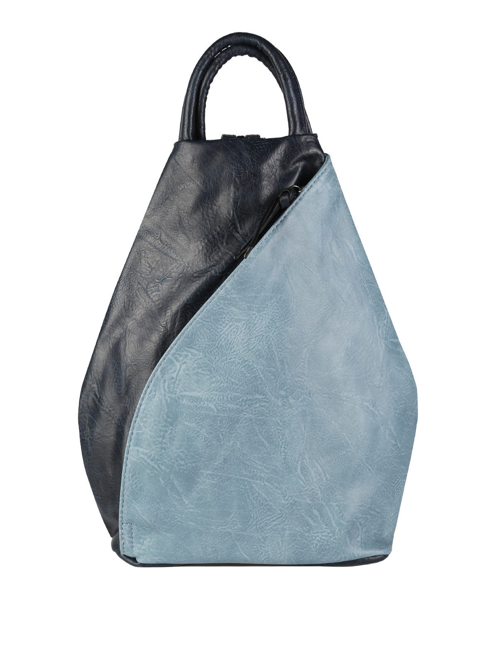 Zaino in ecopelle bicolore Solada — Azzurro