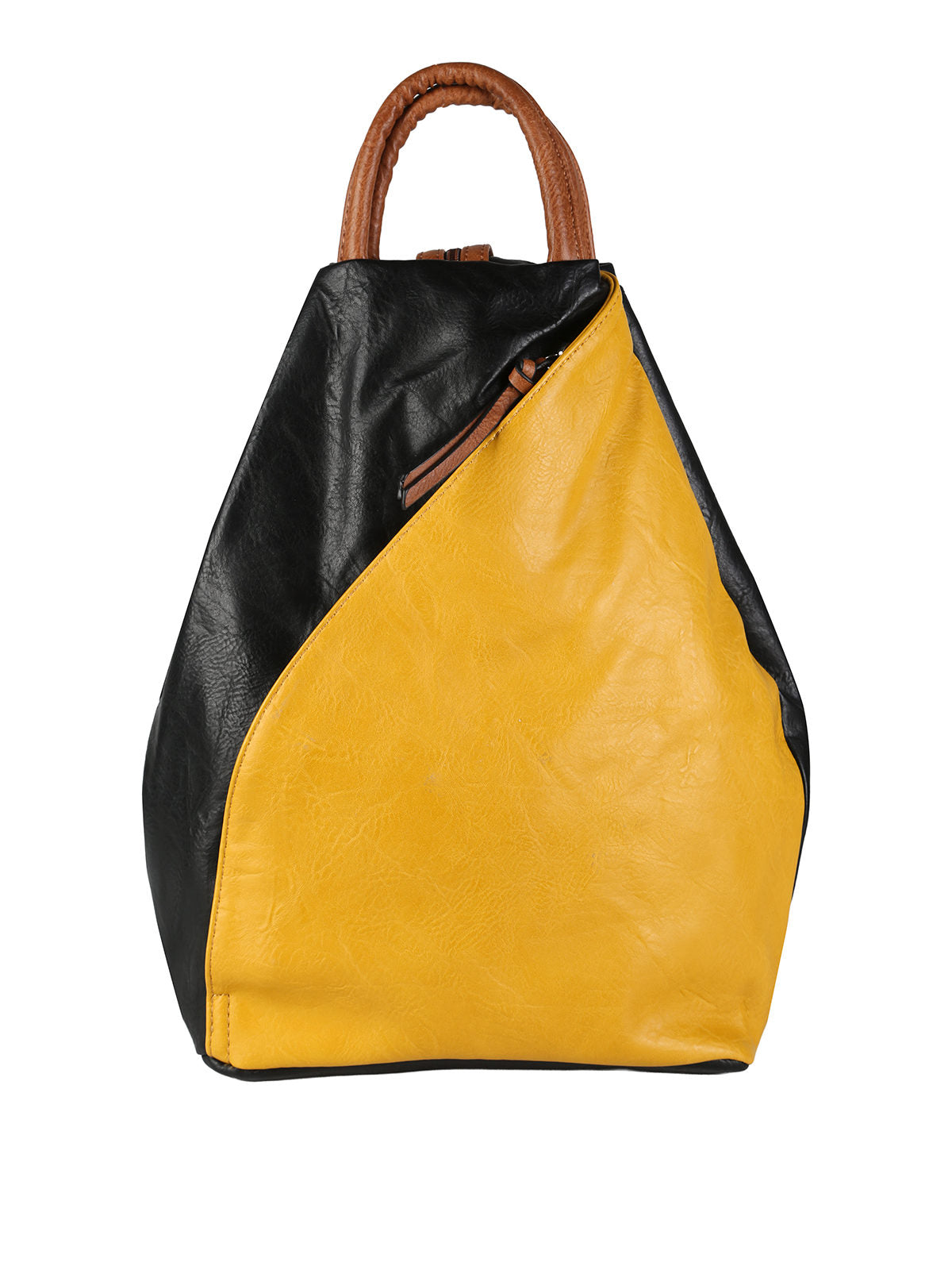 Zaino in ecopelle bicolore Solada — Giallo