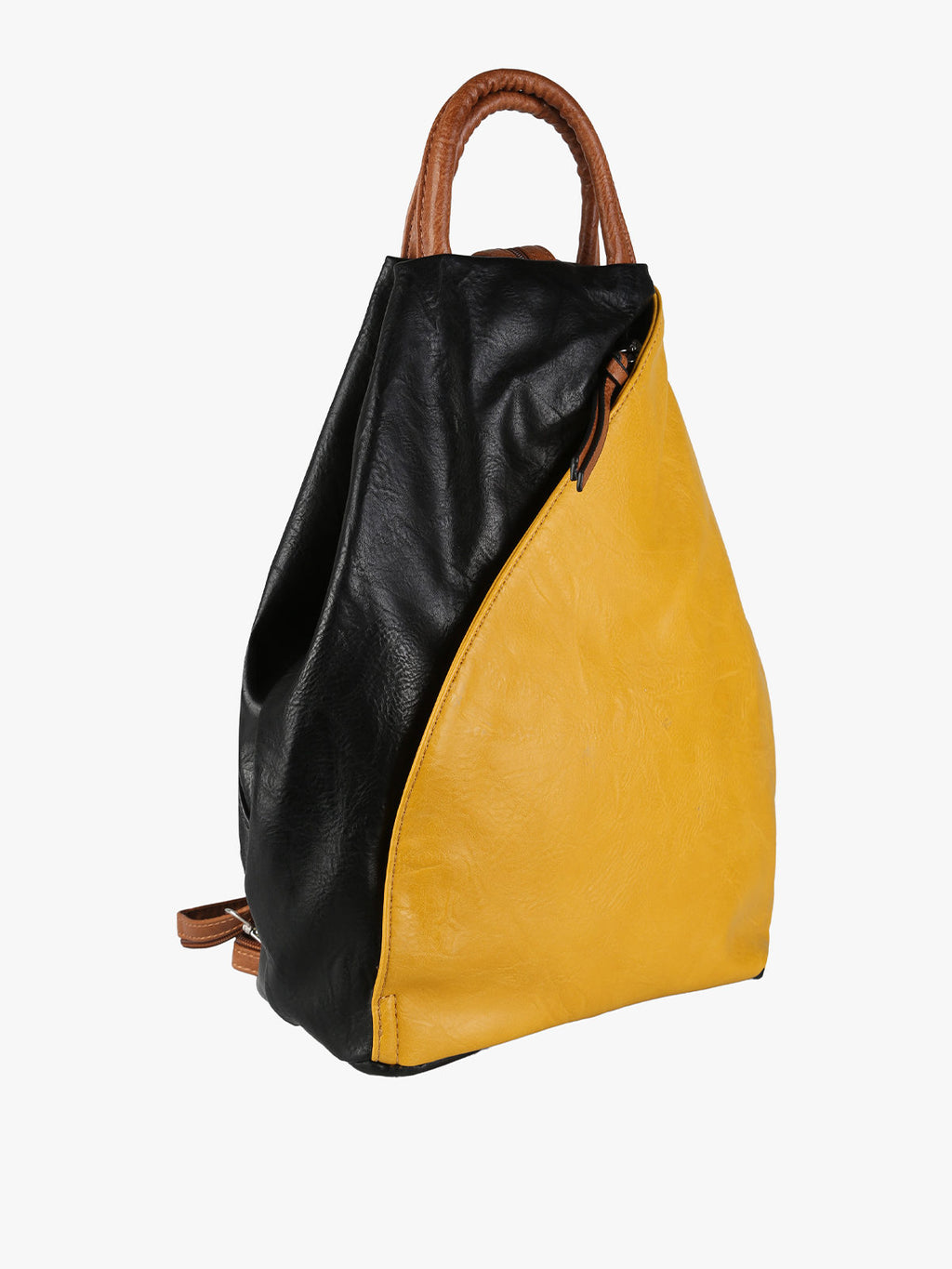 Zaino in ecopelle bicolore Solada — Giallo
