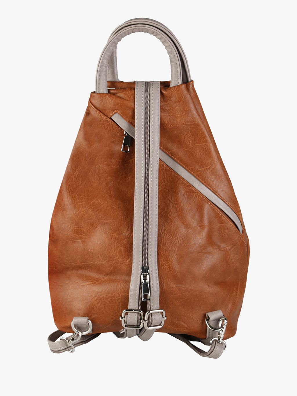 Zaino in ecopelle bicolore Solada — Marrone