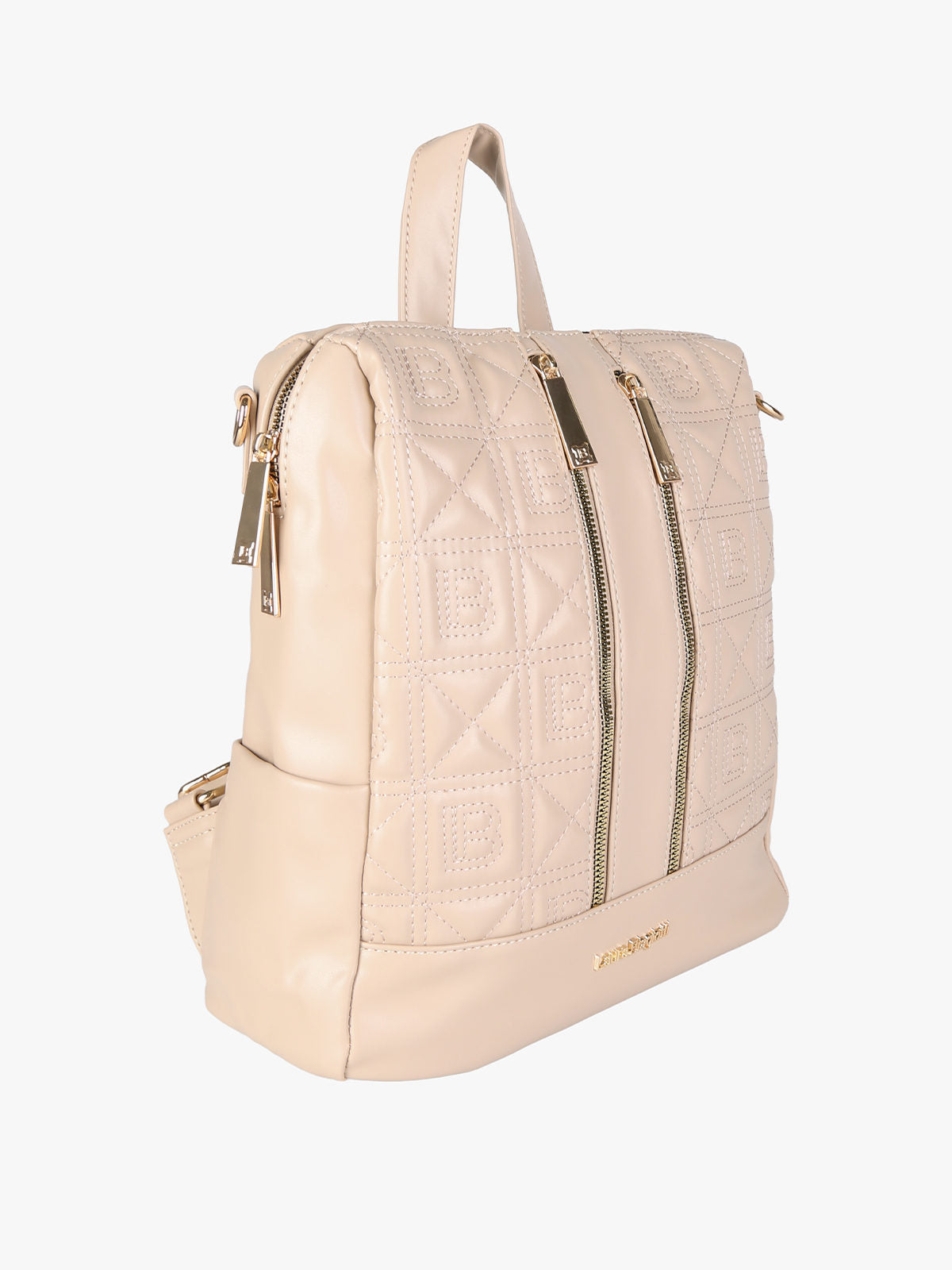 Zaino in ecopelle con monogramma Laura Biagiotti — Naturale