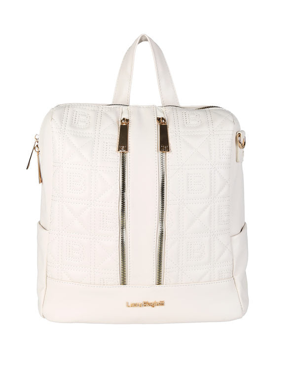 Zaino in ecopelle con monogramma Laura Biagiotti — Panna - immagine 4