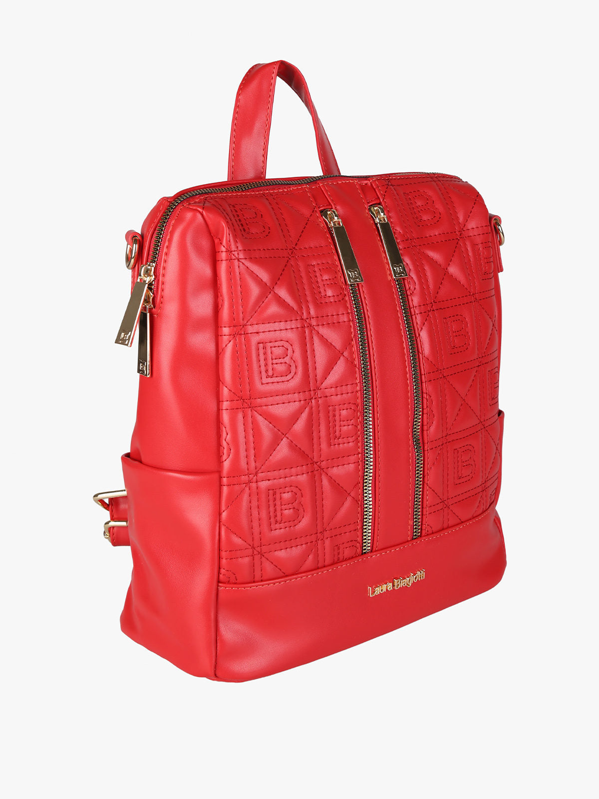 Zaino in ecopelle con monogramma Laura Biagiotti — Rosso
