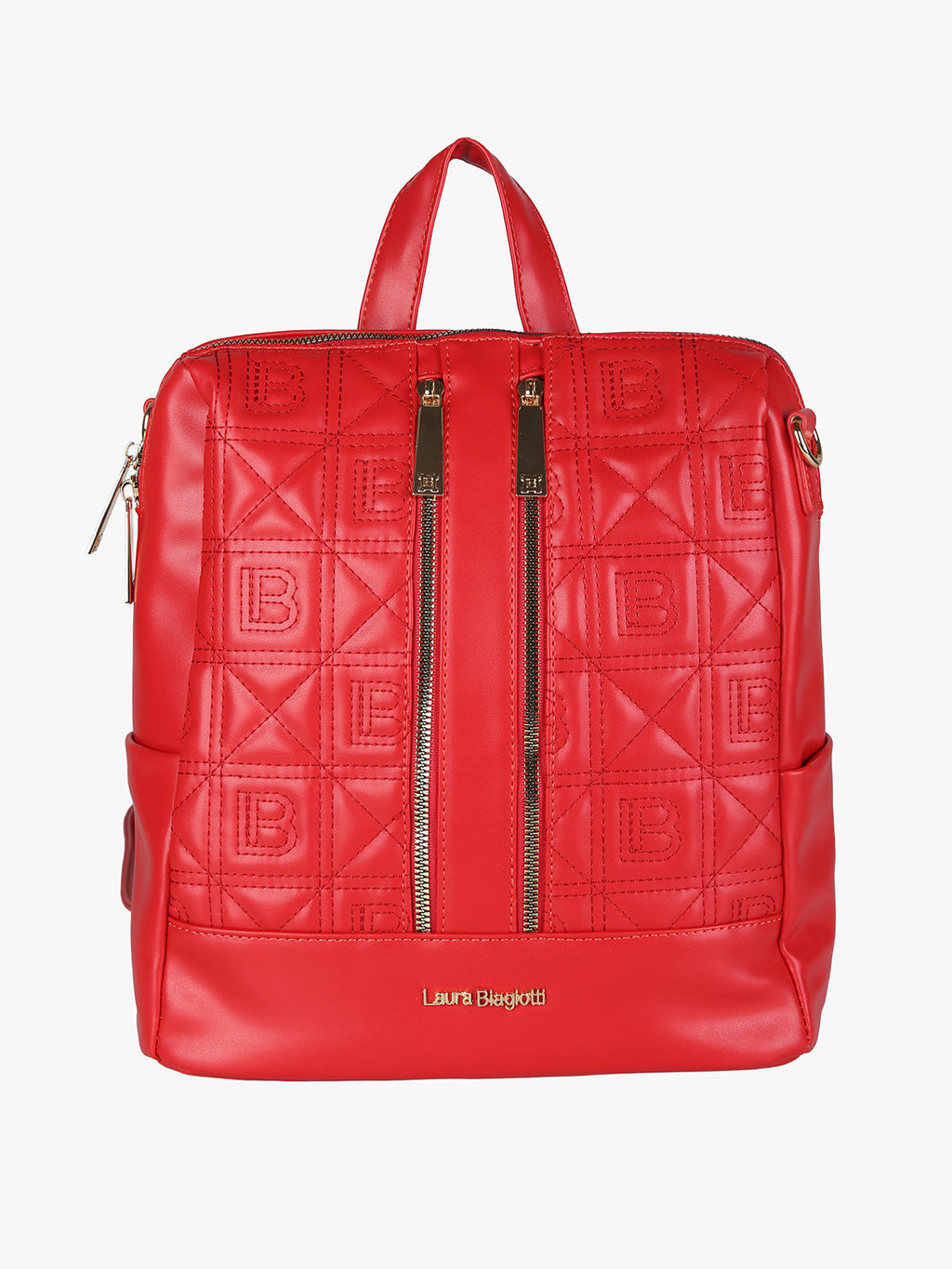 Zaino in ecopelle con monogramma Laura Biagiotti — Rosso