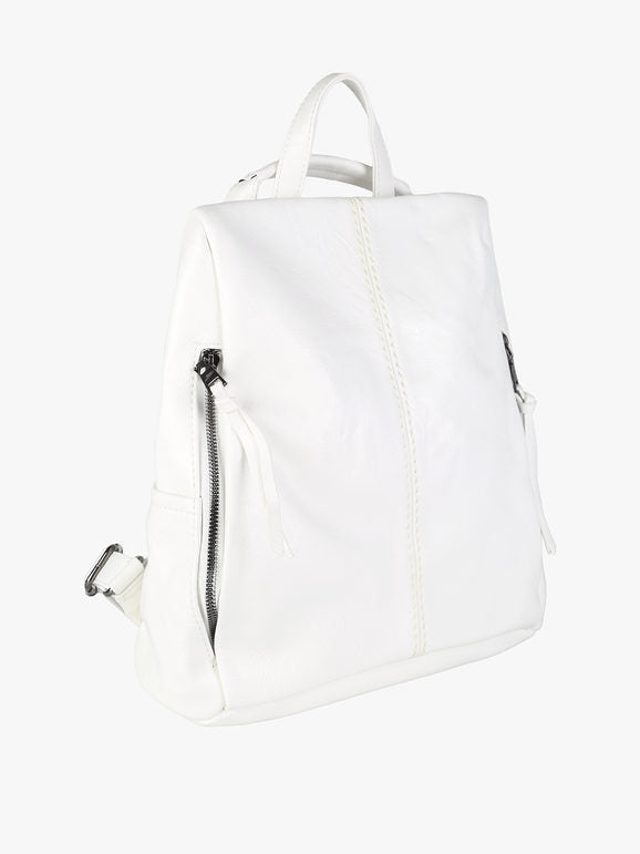 Zaino in ecopelle - bianco Solada
