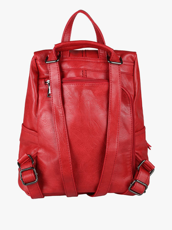 Zaino in ecopelle - rosso Solada