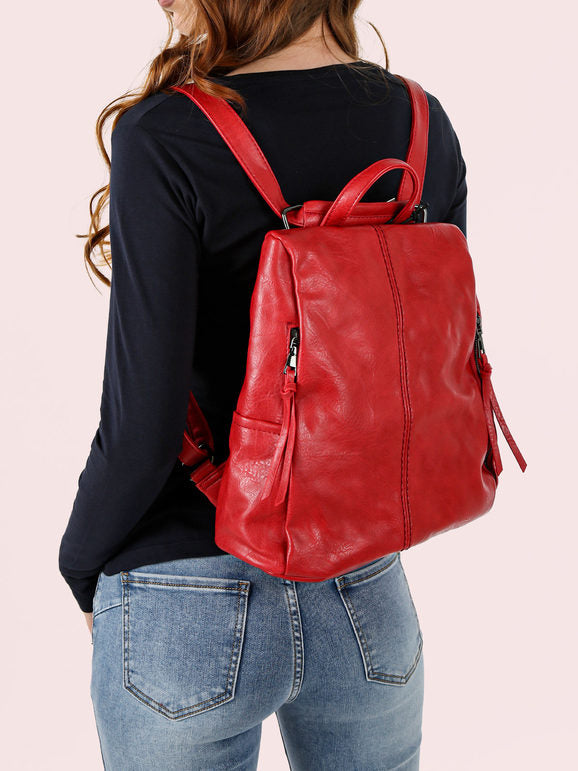 Zaino in ecopelle - rosso Solada